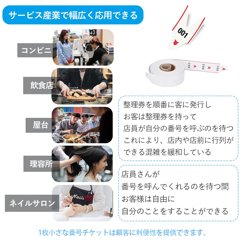 Amazon | CYSSJF 整理券 使い捨て | 順番待ち 番号チケット 2000枚入り