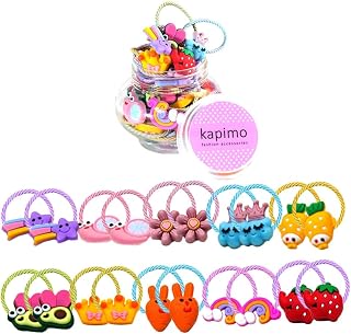 kapimo 30 Pcs Mix Elastic Hair Rubber Bands for Baby Girls Kids Hair Ties Hairband Accessories Cute Fancy Patterns Price In India