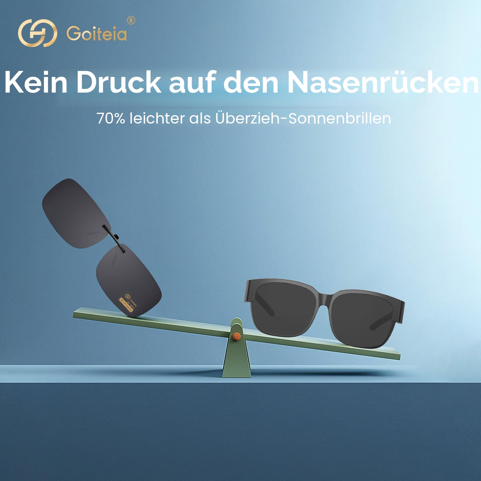 Goiteia Polarisierte Sonnenbrille Clip für Brillenträger - Sonnenbrille Zum Aufstecken Polarisiert, Sonnenbrillen Aufsatz Brille Damen Herren