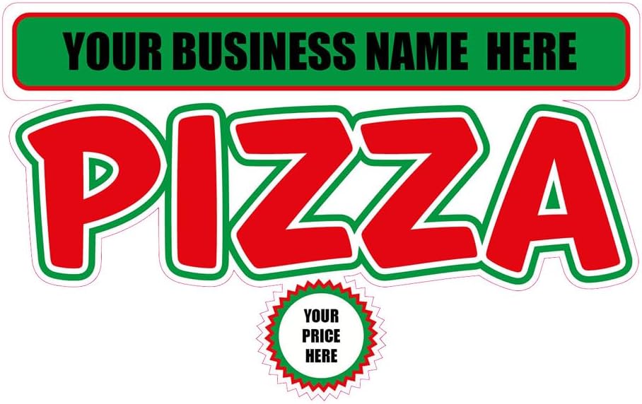 Fastasticdeals Custom Food Truck Decals Pizza Italian Food Food and Beverage Concession Concession Sign 18 in on Longest Side Personalized Text Here