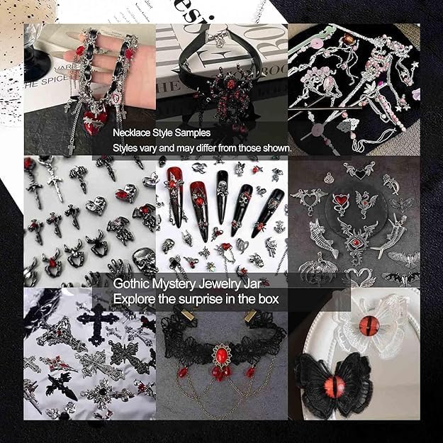 Mystery Jewelry Jar, Surprise Jewelry Box for Women, Gift Set (Necklace, Earrings, Rings,Kracelet,Hair Clip),Unique Anniversary Birthday Gift for Her, Family and Friends(40-50PCS)