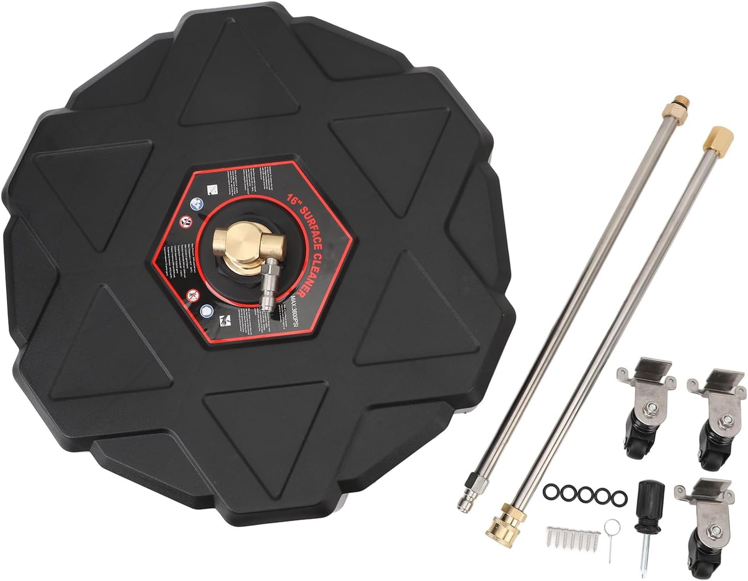 16 Inch Pressure Washer Surface Cleaner 3600 PSI Working Pressure with 2 Extension