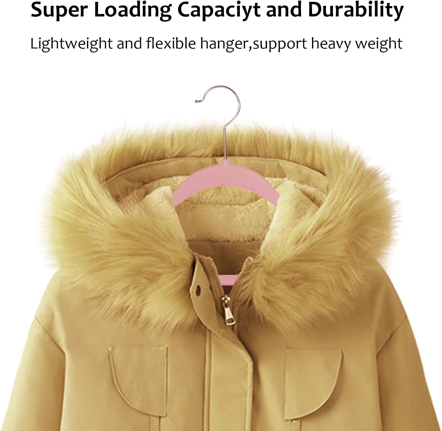 VECELO Premium Velvet Clothes Hangers Suit Heavy Duty (100 Pack)-Non Slip & Space-Saving with 12 Finger Clips & 2Tie Rack Excellent for Men and Women,Pink