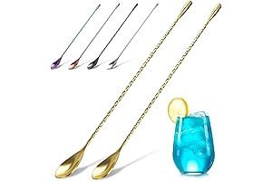 Tonya Spanglo - 2-Pack 12 Inches Stainless Steel Bartender Mixing Spoon Cocktail Stirrers