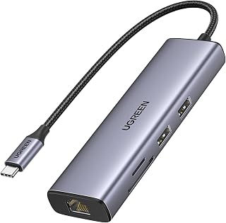 UGREEN USB-C-Hub Ethernet Gigabit HDMI 4K PD 100 W 7 in 1 Dock Station Adapter USB C SD-Kartenleser kompatibel mit iPhone 15 Galaxy S24 Ultra MacBook Air Pro M2 M1 iPad Pro Surface Steam Deck