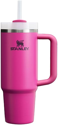STANLEY Quencher H2.0 Vaso con Asa y Pajita de 30 oz | Tapa Flowstate de 3 Posiciones | Compatible con Soporte de Vaso para Viaje | Vaso Aislado de Acero Inoxidable | Libre de BPA | Fucsia