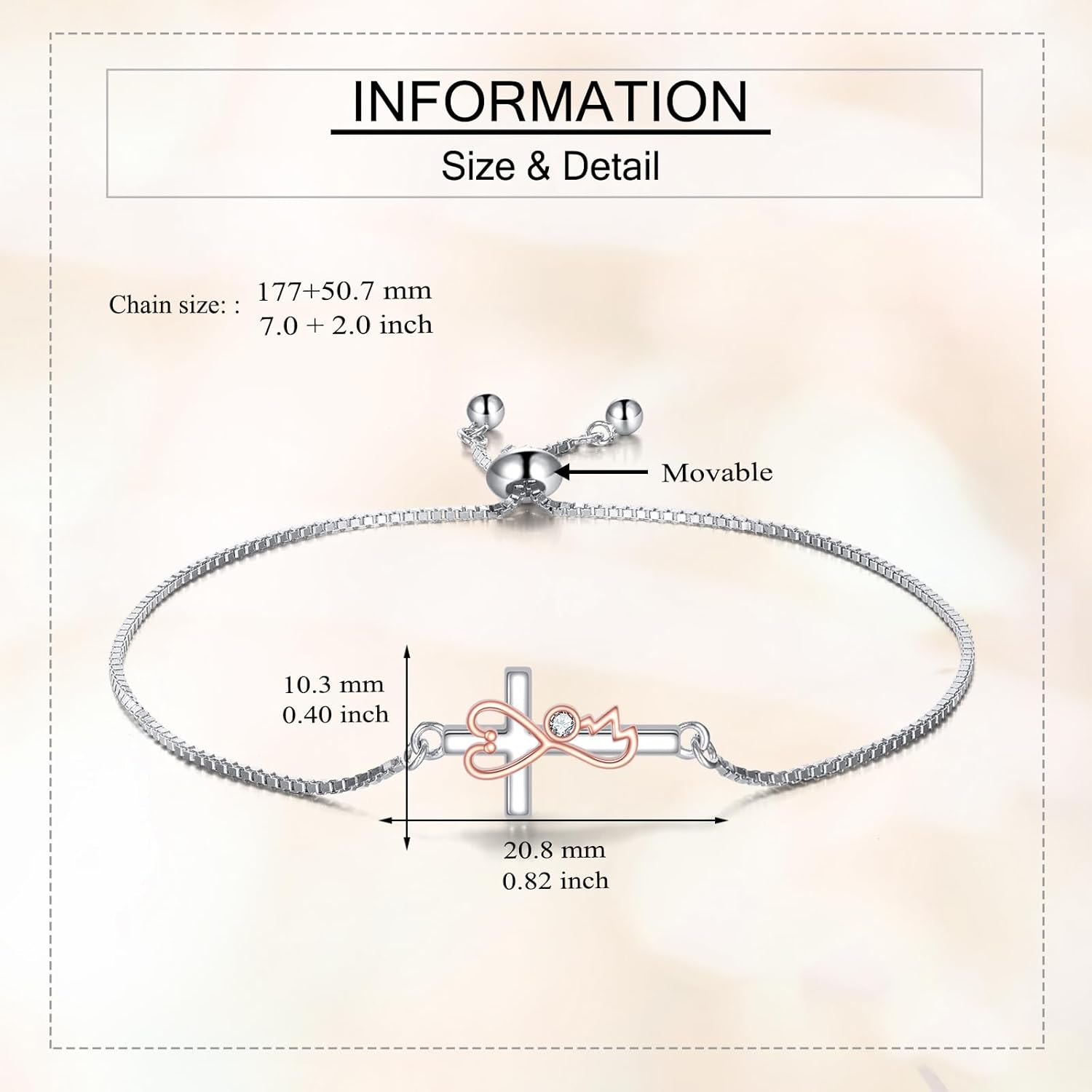 Nurse Bracelet S925 Sterling Silver Stethoscope Cross Bracelet Stethoscope Jewelry For Women Female Future Doctor Nurse Gifts - Image 3