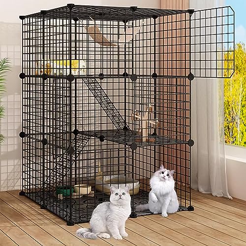 Cage pour chaton en intérieur grand parc de jeu modulable pour 1 ou 2 chats