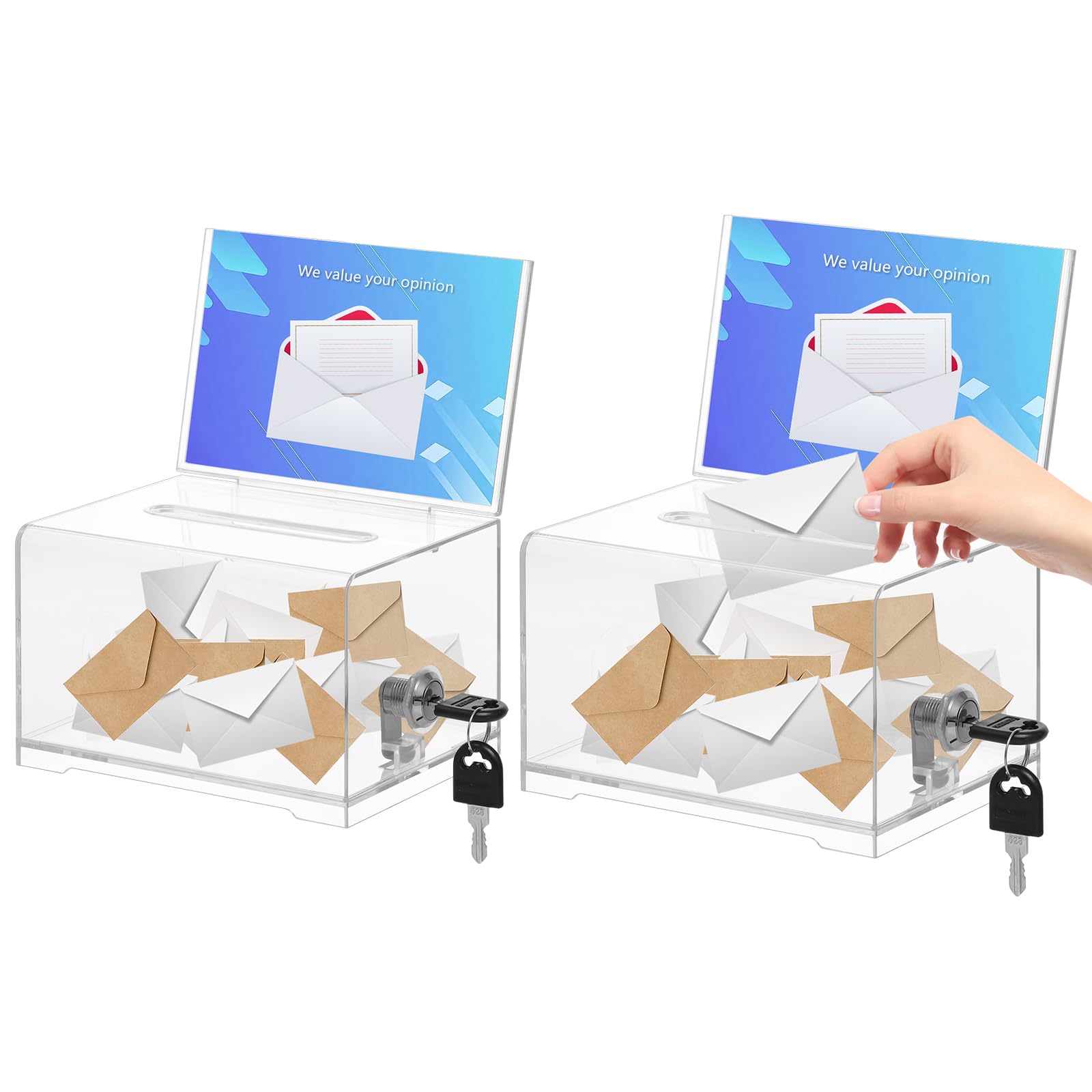 Amazon.com: KYODOLED Clear Donation Box for Fundraising with Lock