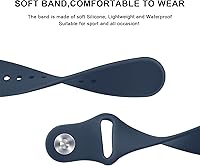 Vista 3 de AK Correas de silicona compatibles con Fitbit Versa 2, correas clásicas suaves de repuesto para reloj inteligente Fitbit Versa (azul abismo)