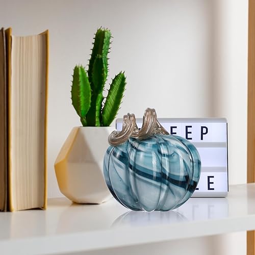 Miniatura 9 de Healifty Figura de calabaza de cristal soplado a mano, mini figuras de calabaza de cristal, escultura de frutas, pisapapapeles, centro de mesa para
