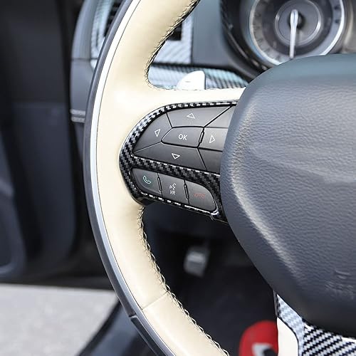 Miniatura 3 de crosselec Kit de bisel de fibra de carbono para volante de fibra de carbono para Chrysler 300 2015-2021