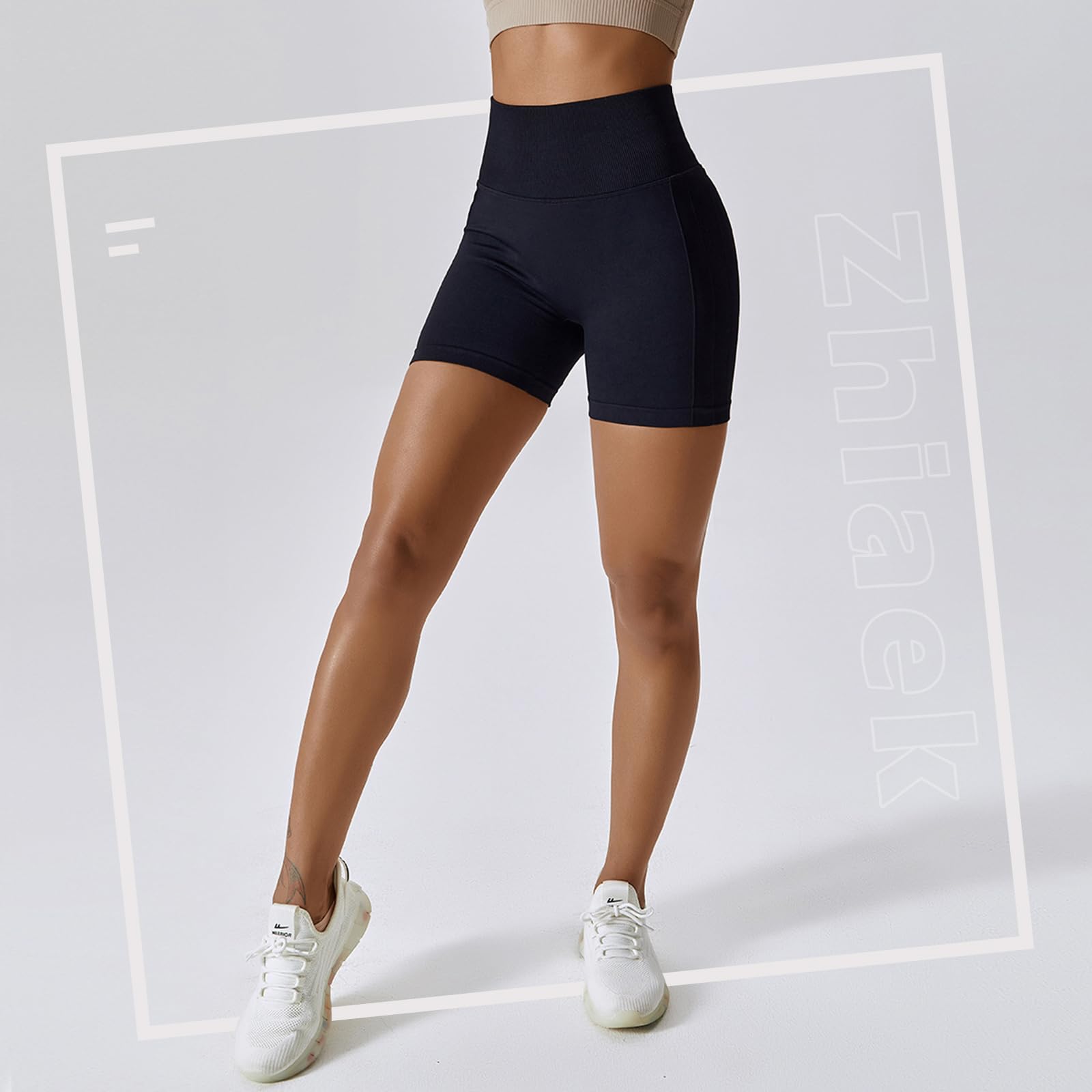 Pantalones Cortos Mujer Elásticas Leggins Push Up Cintura Alta para Gym Fitness