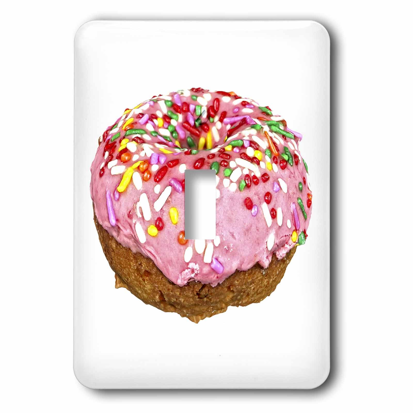 Interruptor de palanca único 3dRose multicolor con estampado resistente de donut de fresa