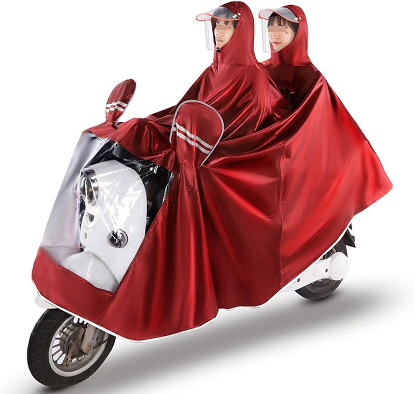Poncho de Lluvia Unisex con Capucha Tela figurada y PVC