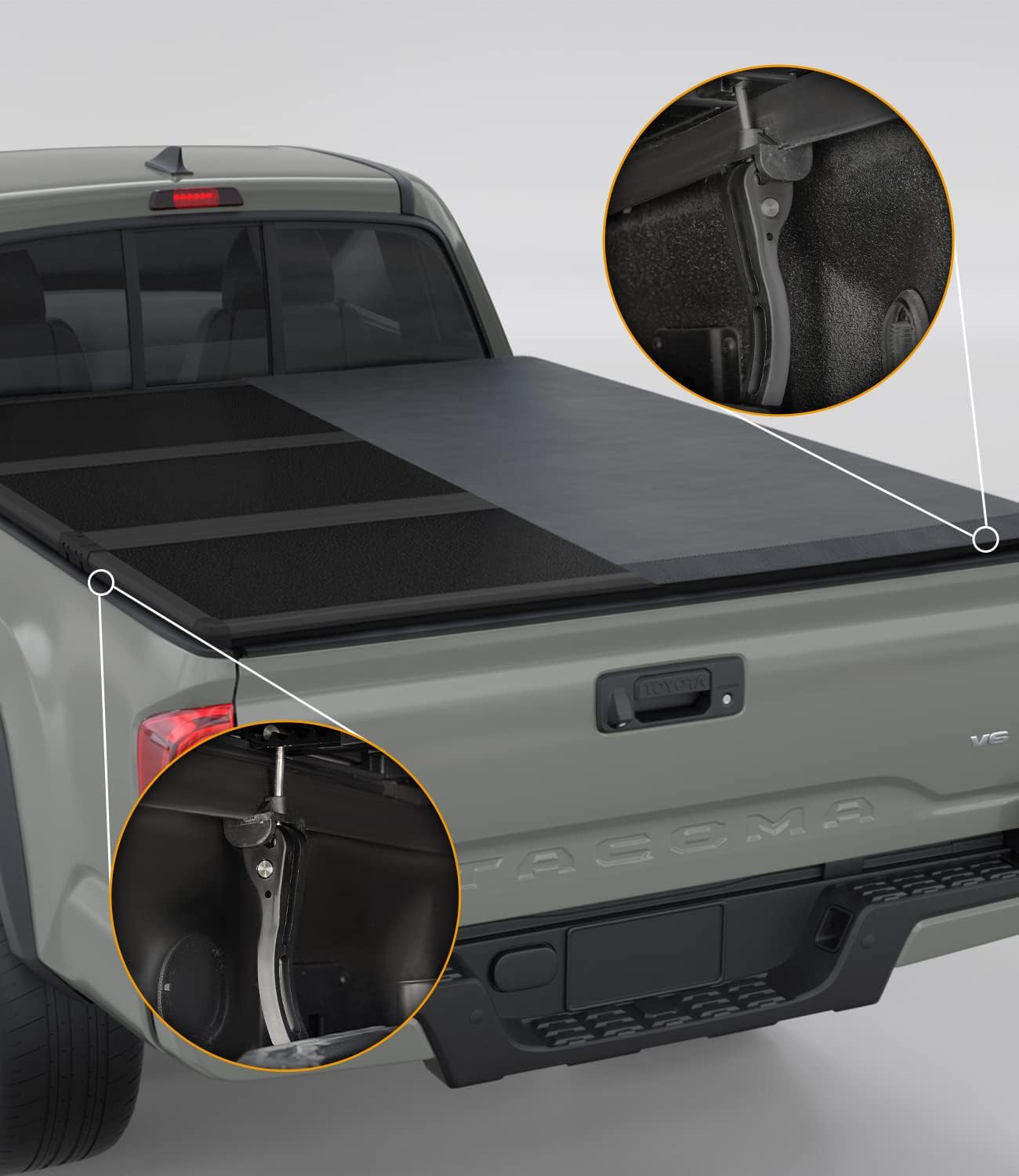 Universal Replacement Parts for Hard Folding or Soft Folding Tonneau Cover - 4PCS Rear Clamp
