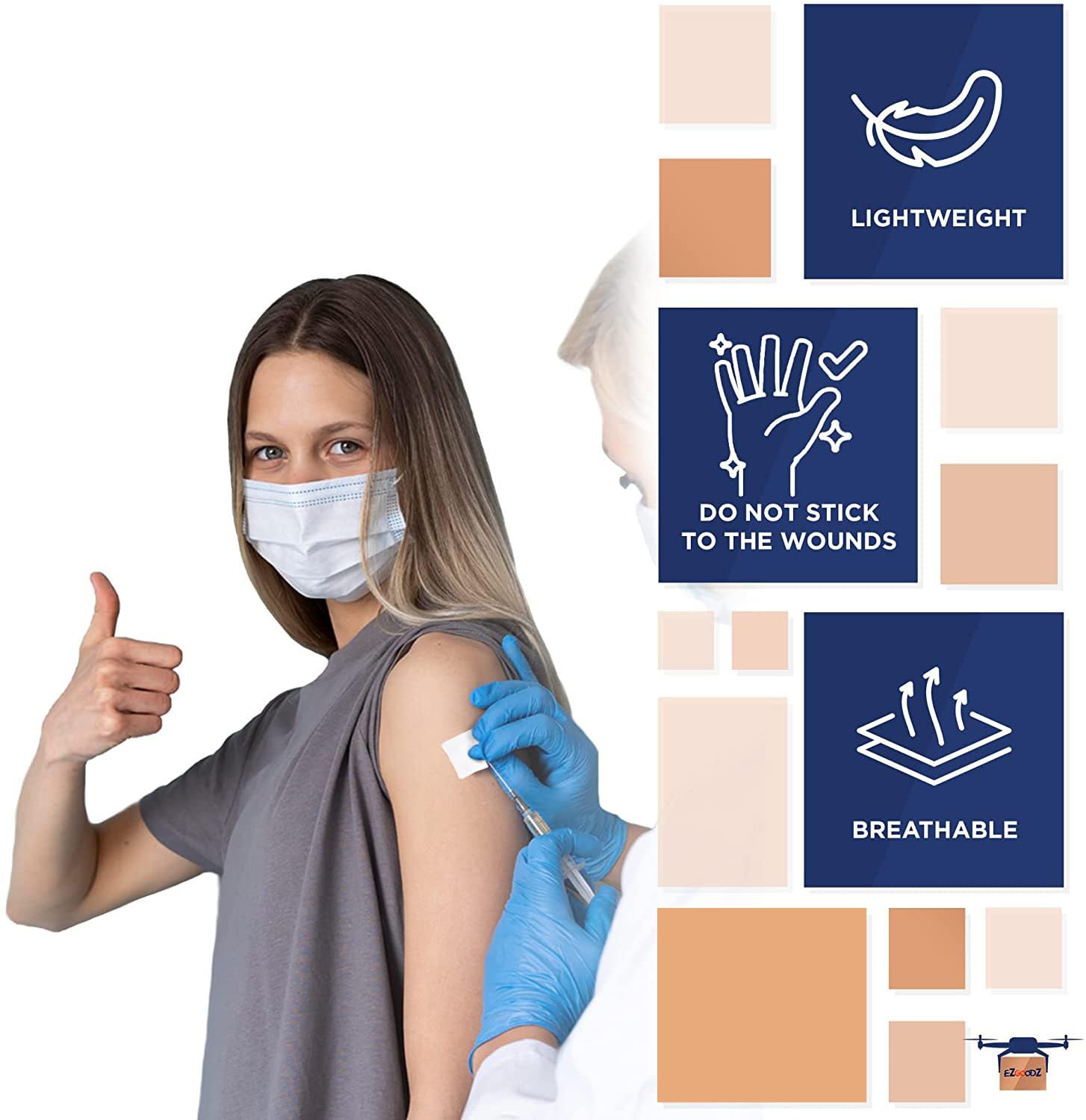 Amazon.com: EZGOODZ White Cotton Gauze Pads Non Sterile, 4 x 4