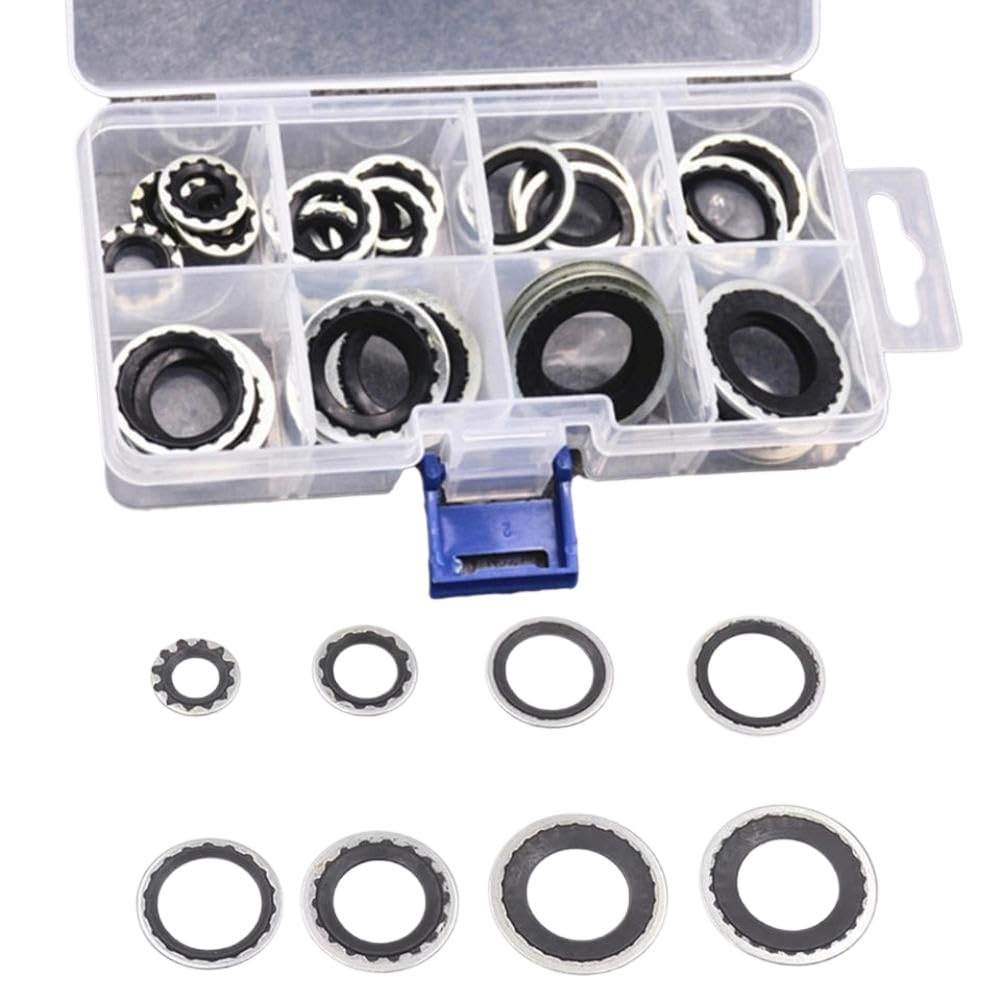 Black Automotive Air Conditioning Compressor Gasket - 30-Pack Sealing Washer for AC System Maintenance(Red)