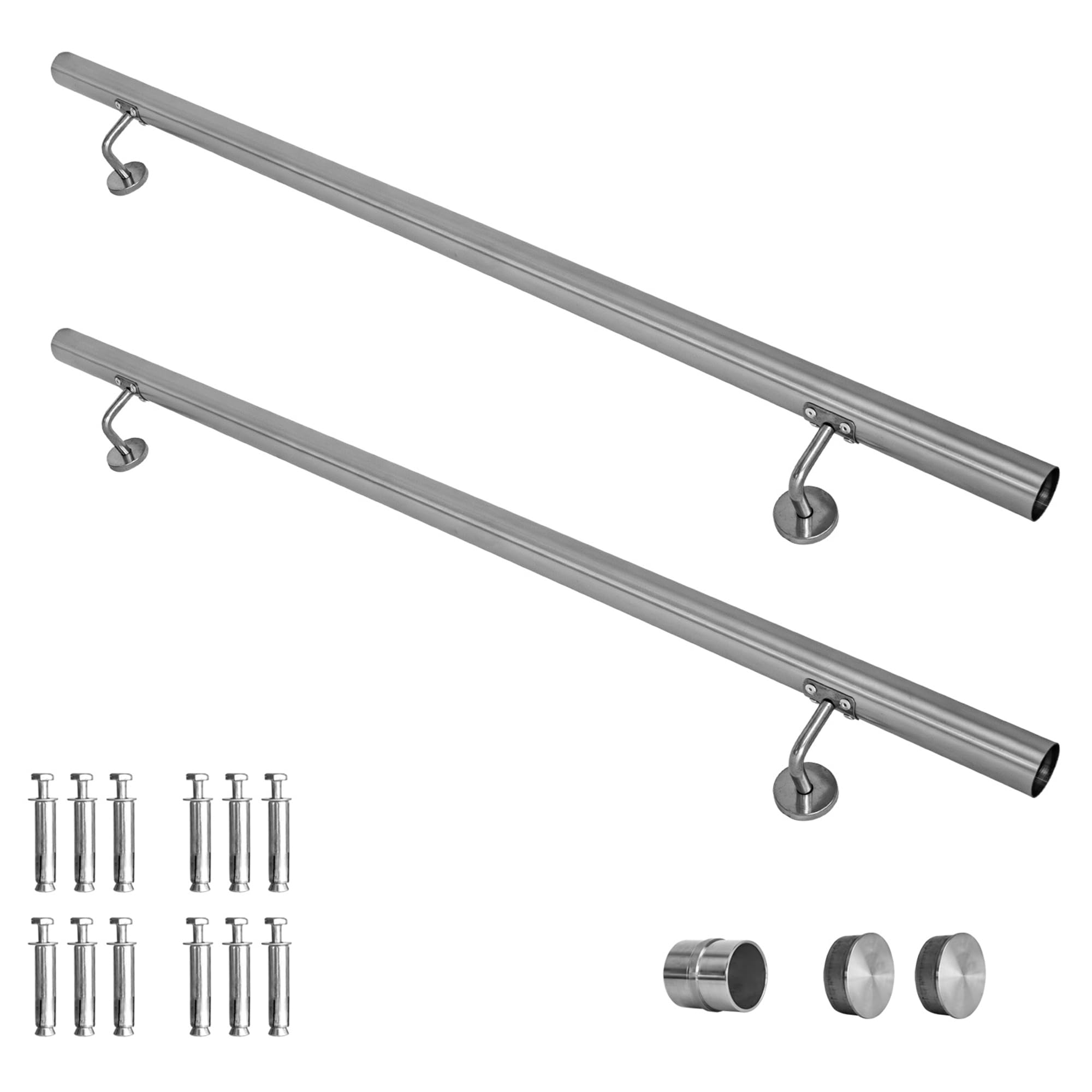 Corrimano scala Acciaio inox AISI 304 Ringhiera diametro 42mm V2Aox 40-1000 cm, Lunghezza:350 cm