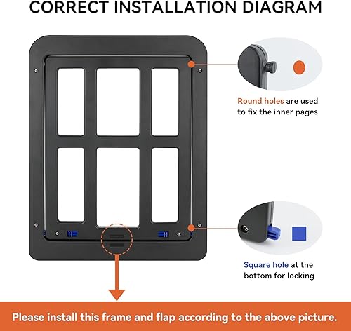 Miniatura 4 de Namsan Puerta mosquitera para puerta de gato, paso de 8.3 x 10.3 pulgadas, puerta pequeña para perro para puerta corredera, cierre automático