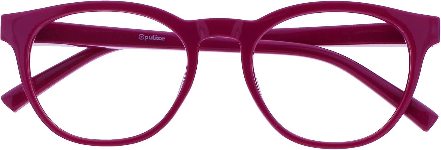 OPULIZE BLU Blue Light Blocking Reading Glasses for Women Men, Cool Round Frame, Anti-Glare Computer and Gaming Eyewear