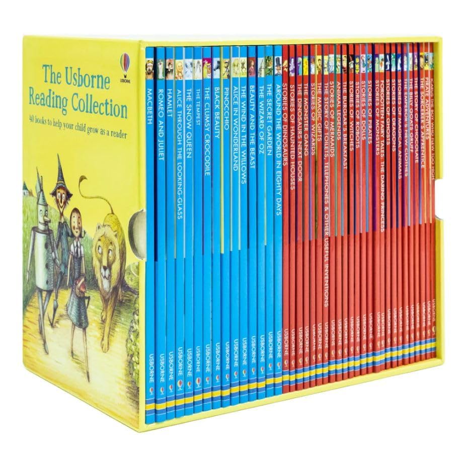 The Usborne Reading 40 Books Collection (Romeo And Juliet, Hamlet, Macbeth, Stories Of Haunted Houses, The Dinosaurs Next Door, The Monster Gang, Stories Of Wizards, The Magic Gifts & More)