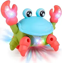Brinquedo Caranguejo Dançante Siri Fujão com Luz LED e Música - Brinquedo Interativo Infantil