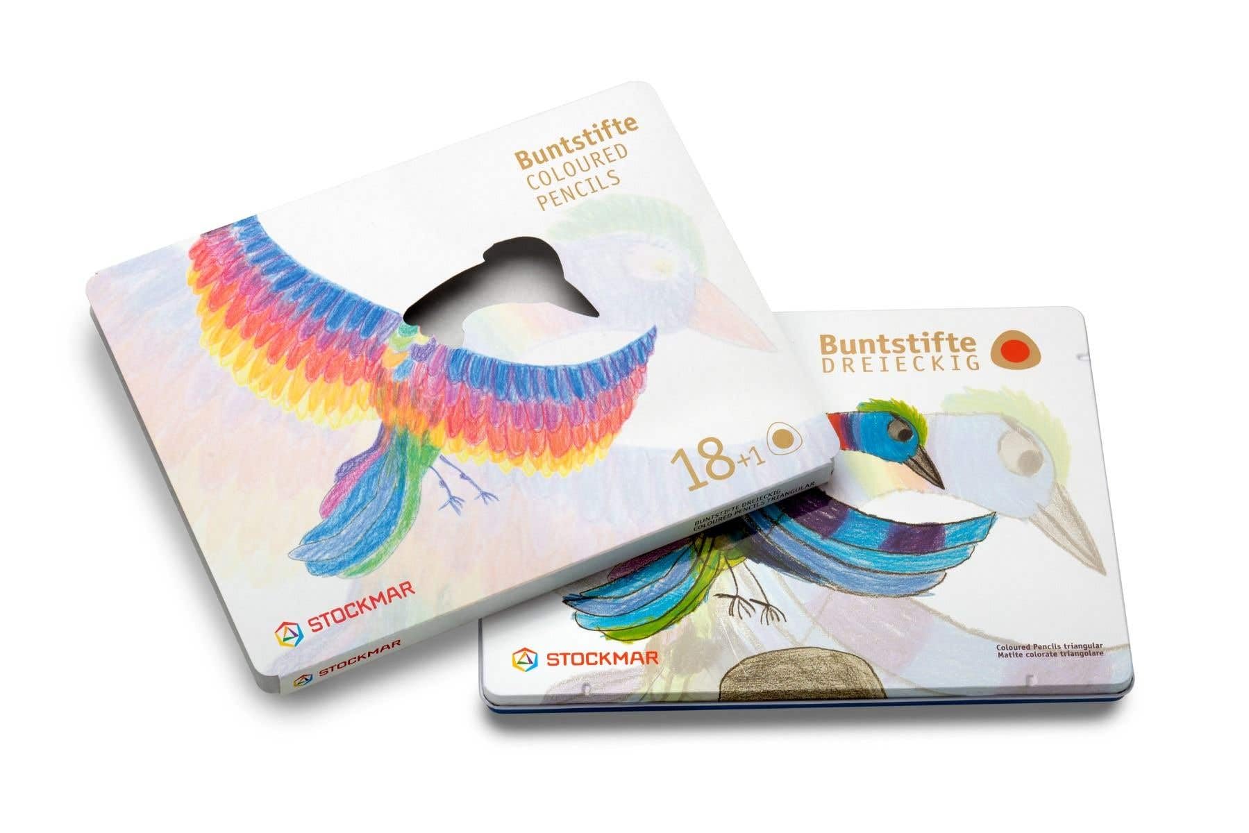 Stockmar Buntstifte dreieckig, 18+1 Stifte sortiert