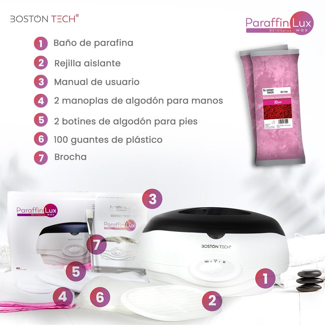 Boston Tech® Baño de Parafina para Manos Maquina parafina que Alivia el Dolor Muscular y Artrosis Capacidad 3L Hidrata y Revitaliza tu Piel Incluye accesorios Premium para uso personal y profesional — view 6