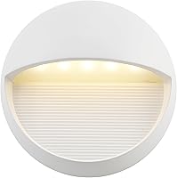 Vista 9 de JONATHAN Y Lámpara de pared LED integrada redonda moderna de oro antiguo de 6.25 pulgadas, de metal y vidrio, impermeable, para porche, patio