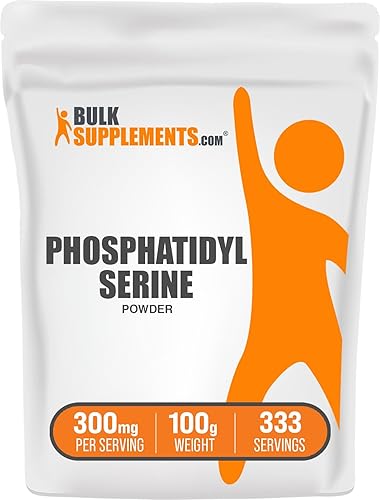 BULKSUPPLEMENTS.COM Polvo de fosfatidilserina - Suplemento de fosfatidilserina para la salud cerebral - Procedente de granos de soja, sin gluten,