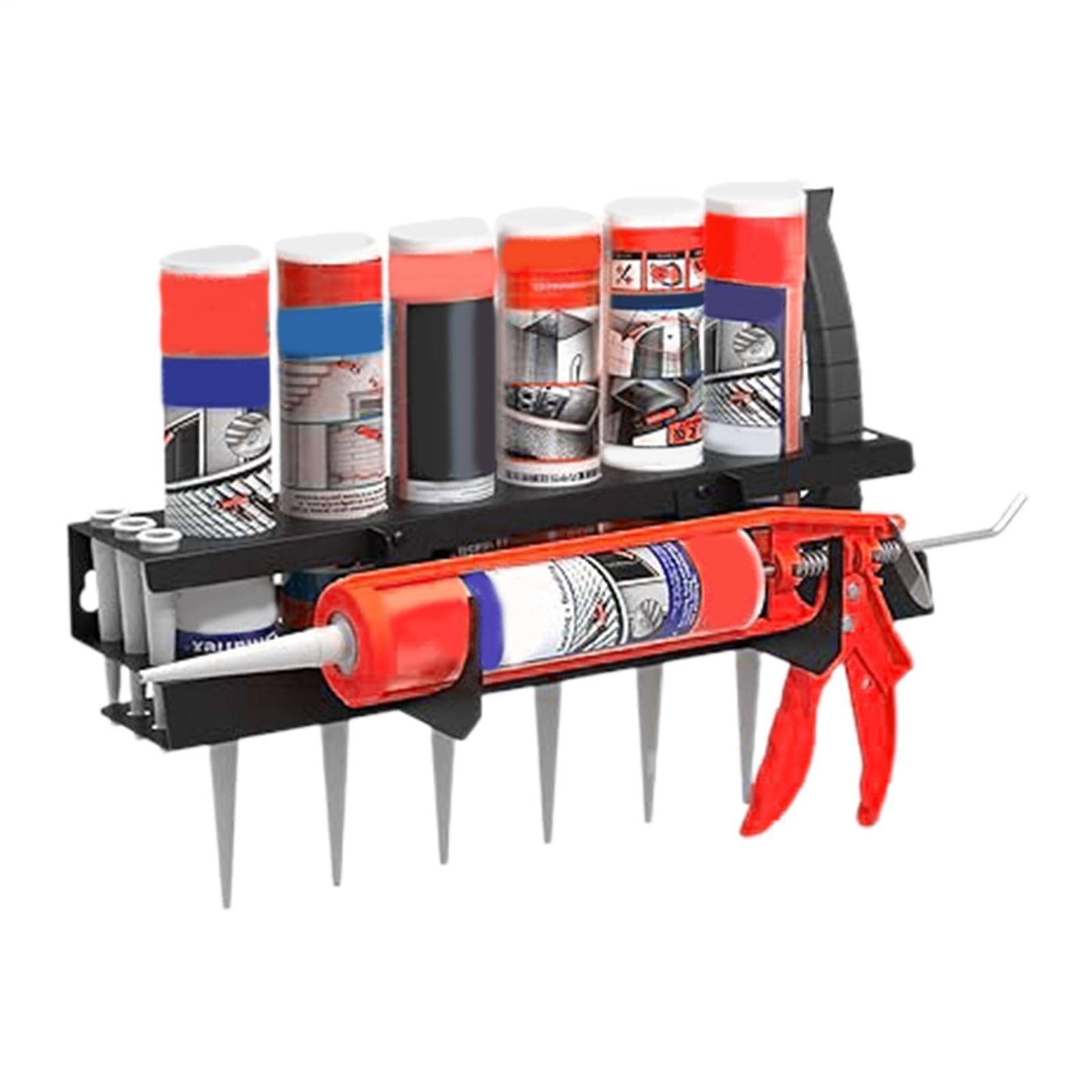 SVFOEBJM Caulk Organizer,Sealing Pipe Storage Rack | Adhesive Nozzle Wall Holder - for Industry Workshop Garage Shed Storehouse Home Warehouse
