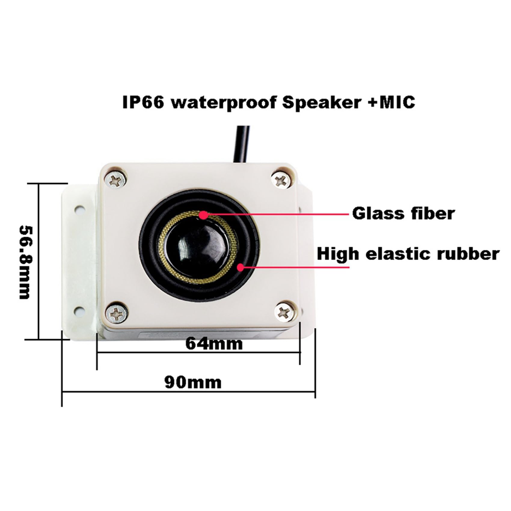 5X Micrófono Impermeable Altavoz en 1 Dispositivo para Cámara de Seguridad Exterior para Cámara IP Grabación de Audio Interfono Bidireccional