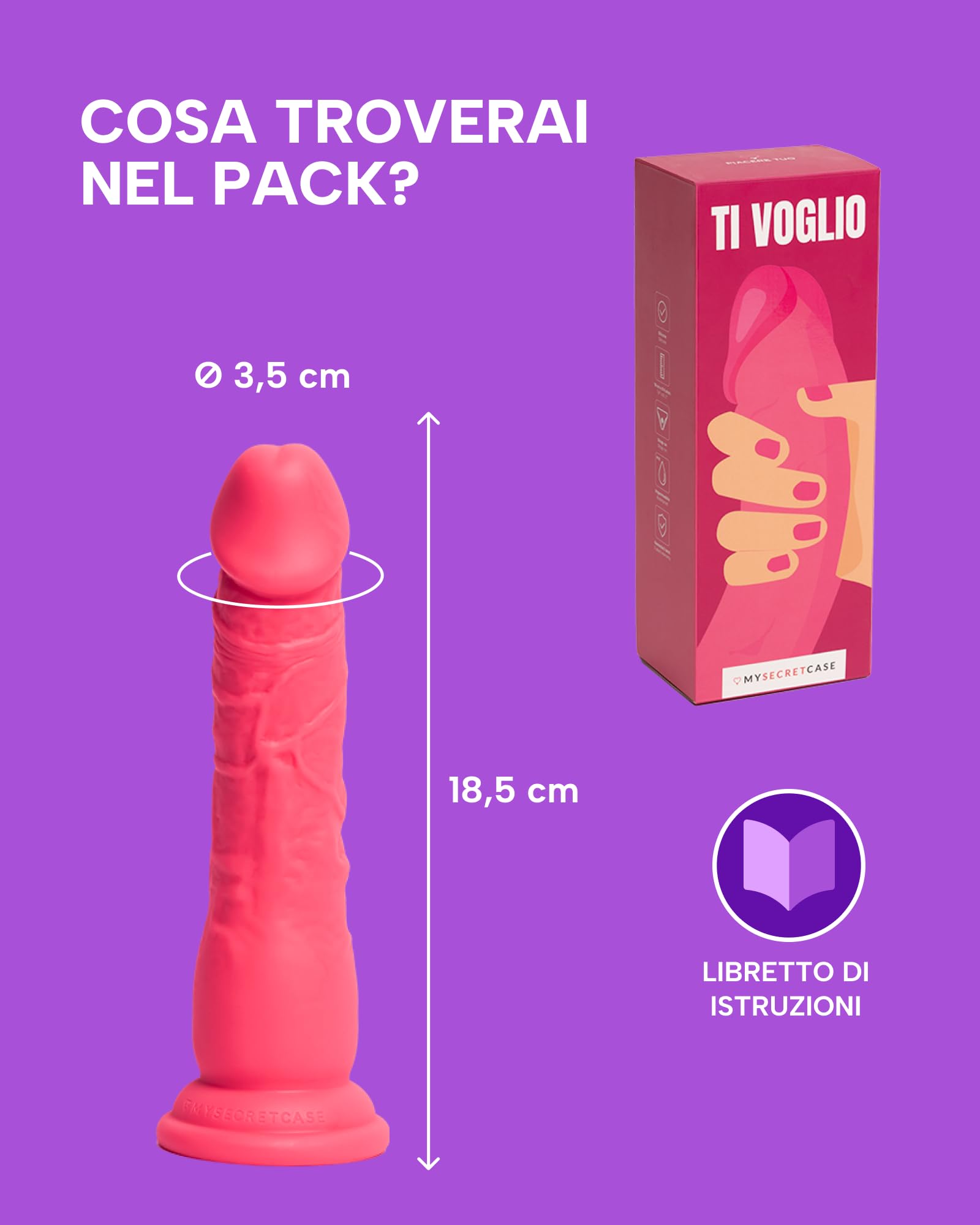 MySecretCase Fallo Realistico 19cm Sexytoysys Donna Squirting Dildo Realistico Dildo con Ventosa Potente Ideale per Strapon Anale e Piacere Hands-Free Pene di Gomma Morbido Versatili per Tutti