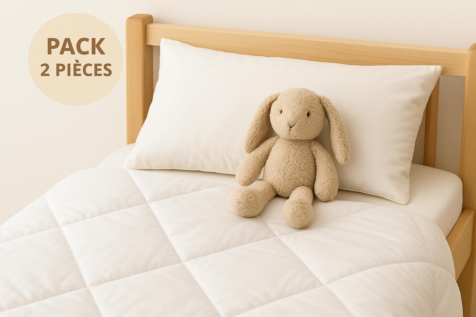 SOHYGGE Set Piumone e Trapunta Prima Infanzia 100x135 + Cuscino 35x55 cm – Per Letto 70x140 – Morbido e Traspirante – 4 Stagioni – Lavabile 60 °C – OEKO-TEX – Biancheria da Letto per Neonato e Bambino