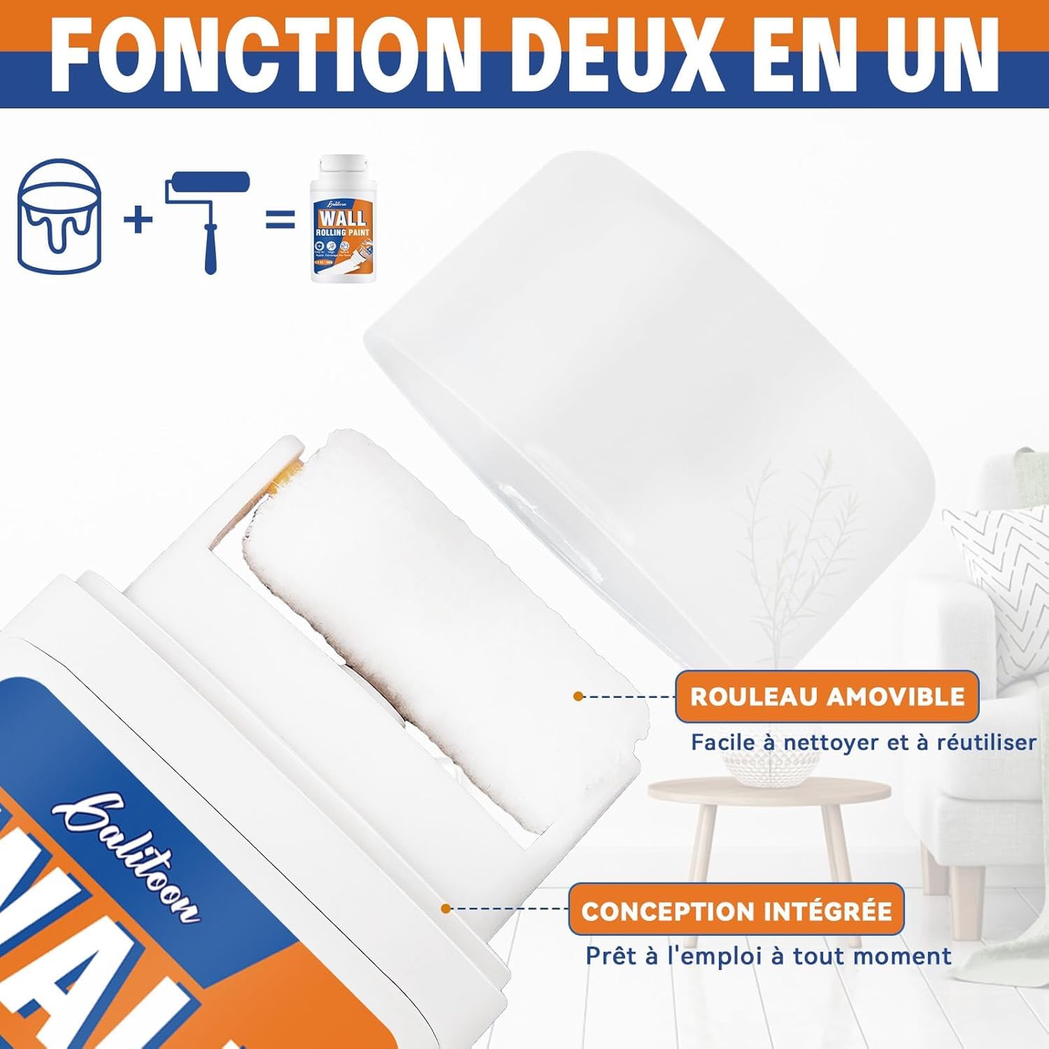 Peinture Blanche Mur et Plafond à Base d'Eau Séchage Rapide 100ml