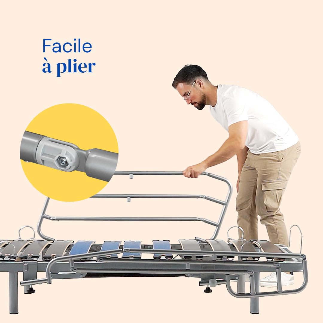 Geriafy - Barres de lit rabattables pour Lit Électrique | Très résistantes et faciles à Installer | Anti-pincement des Mains (Lot de 2 Barres)