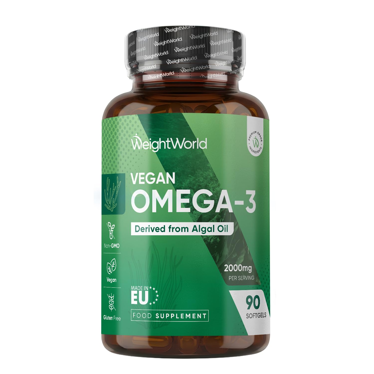 Vegan Omega Supplement - 2000mg per Serving - 90 Softgels - 45 Days Supply