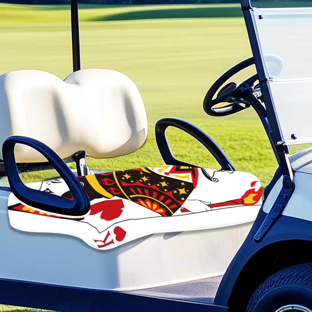 WEBEEDY Golf Cart Seat Covers,Poker Card Style Golf Cart Seat Towel Blanket,Summer Breathable Seat Cushions Fits All 2-Seat Golf Carts,Universal Golf