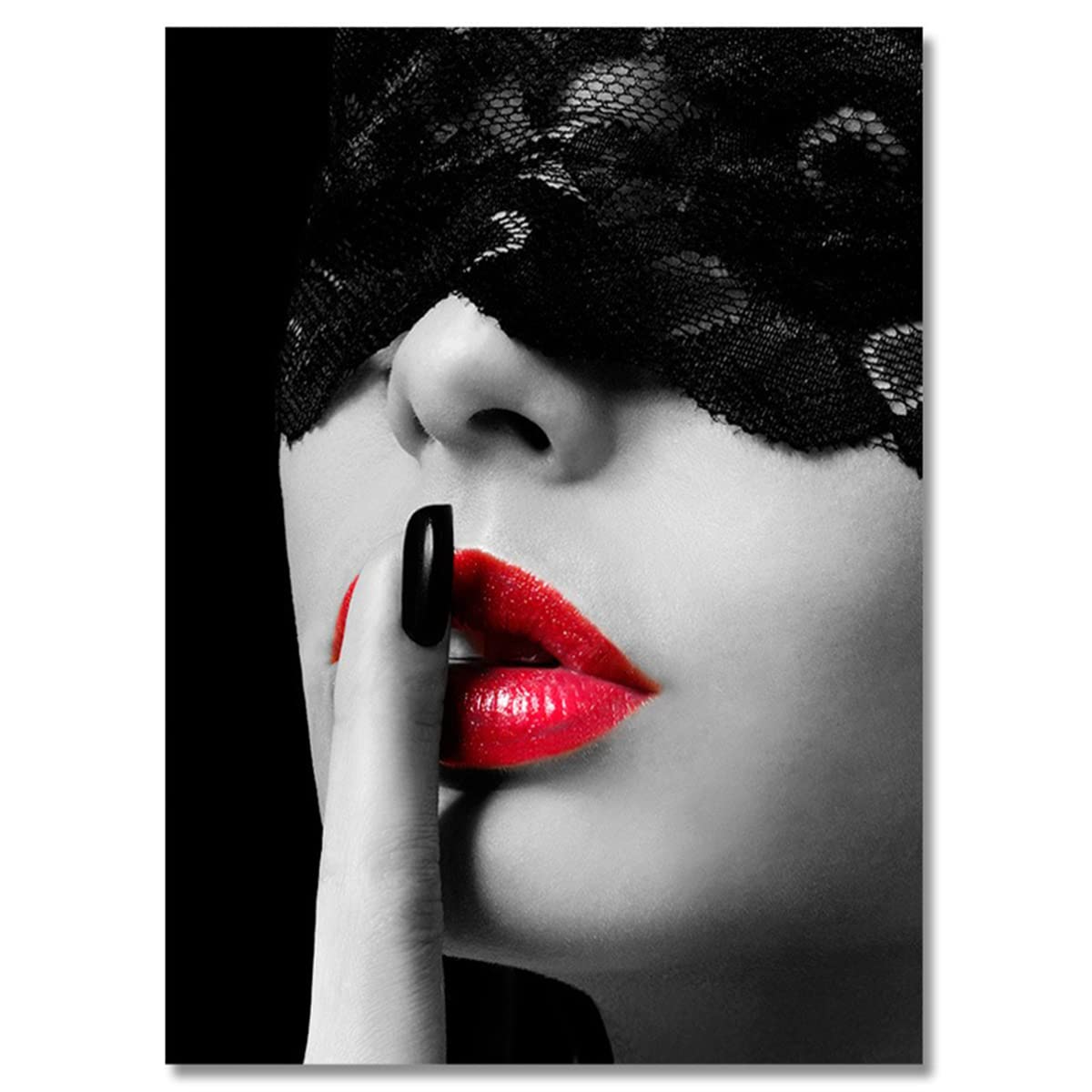 女性の横顔 絵画 赤い背景 Amazon.co.jp: 美しい赤いドレスの女性の背面図キャンバス絵画モダンな