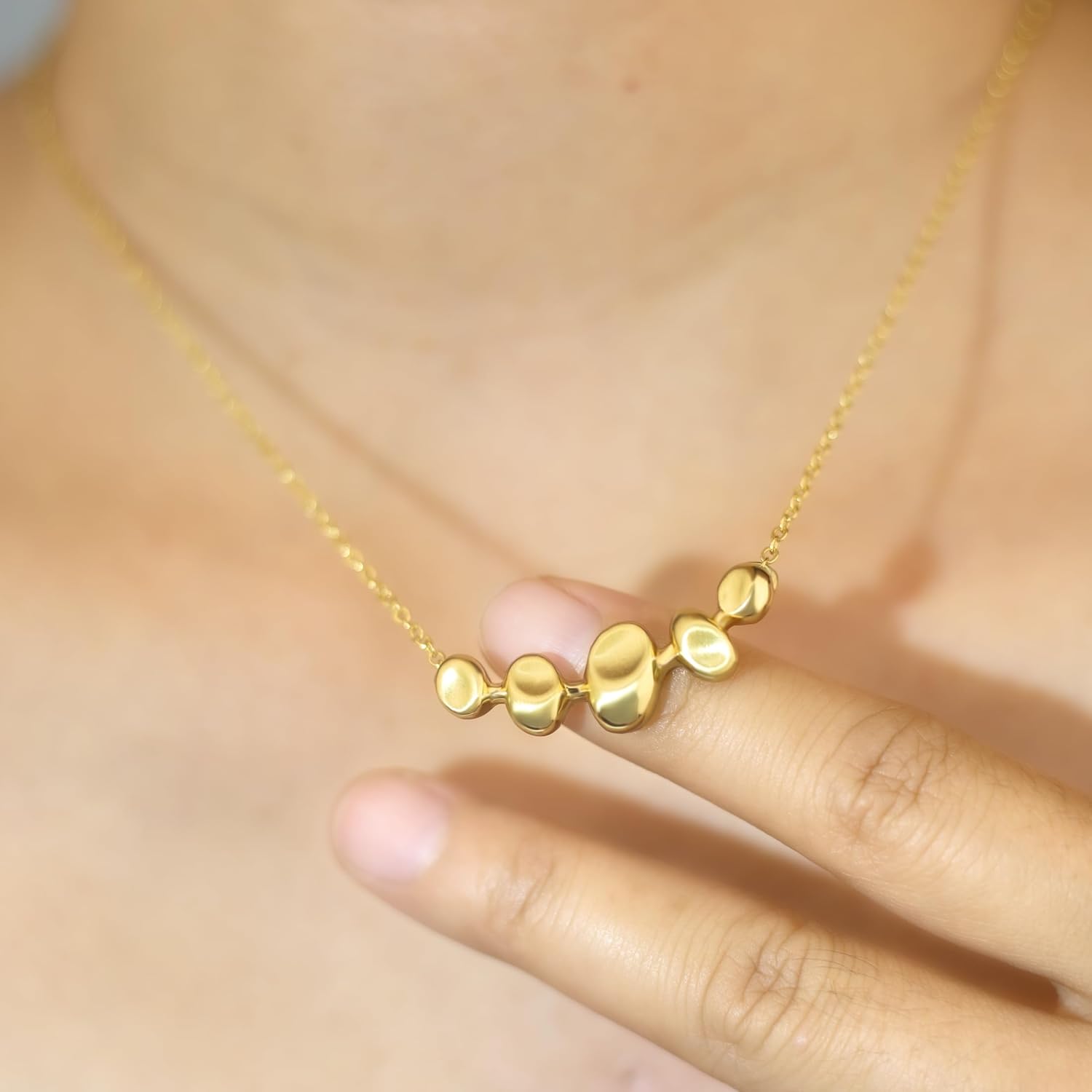 Gold Jewelry Set for Women, Dangle Earrings Pendant Necklace Set 14K Gold Plated Hypoallergenic Jewelry Gift for Her - Image 2