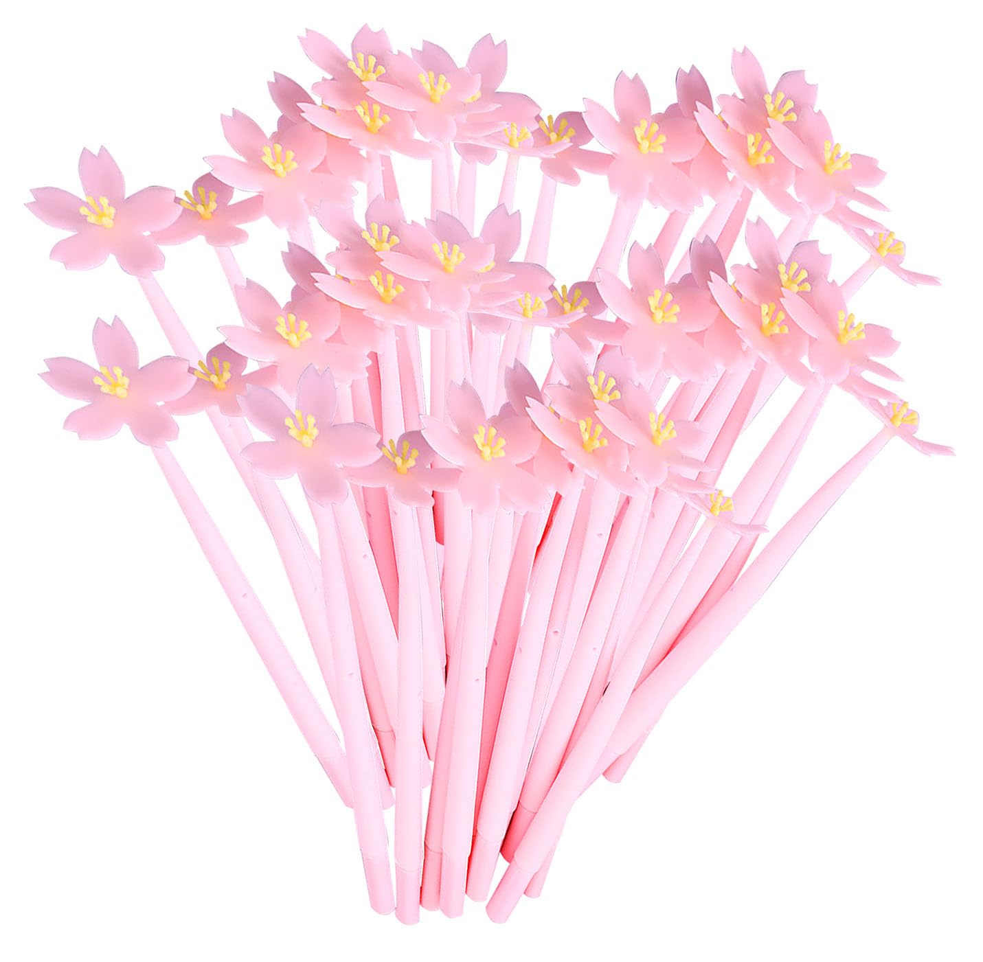 100 Stück Sakura-Gelschreiber – Pinkes Kirschblüten-Design, Schwarze Tinte 0,5 Mm, Für Schule & Büro