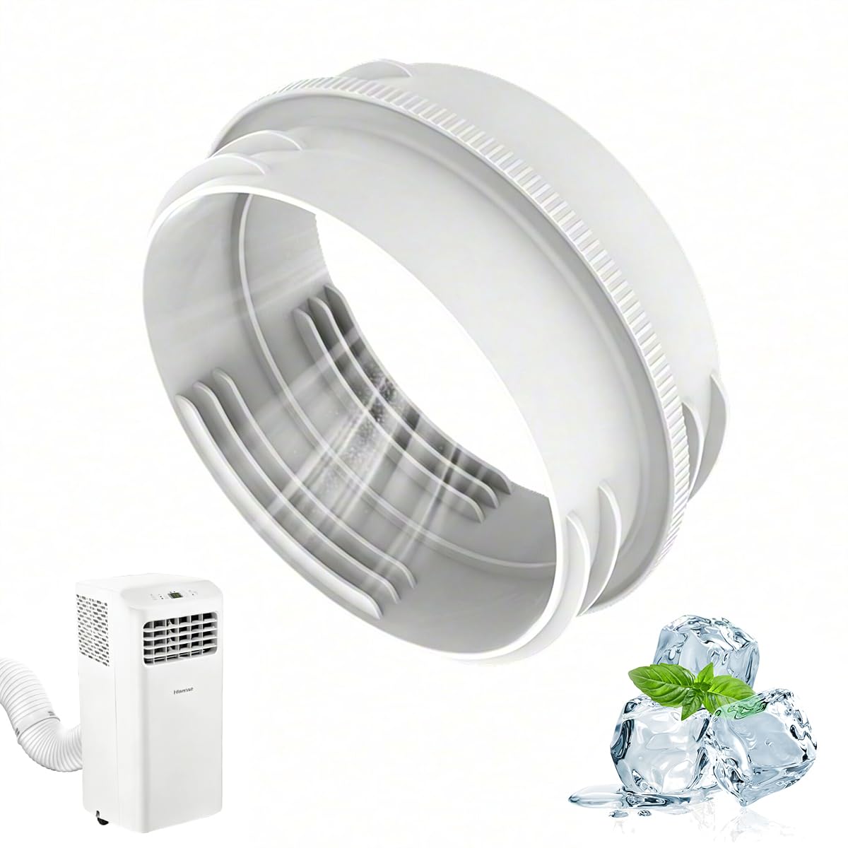 Klimaanlagen Abluftschlauch Adapter, 130mm innen/150mm außen, Tragbare Klimaanlage Abgasschlauchanschluss, Klimaanlagen Schlauchkupplung für Klimaanlage Wäschetrockner Dunstabzugshaube