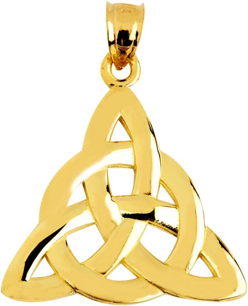 10k Yellow Gold Traditional Celtic Trinity Knot Charm Pendant