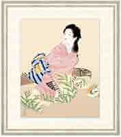 ツバメ様 美品 掛け軸 上村松園筆 娘深雪図 美人画 版画 限定品 ツバメ様 美品 掛け軸 上村松園筆 娘深雪図 美人画 版画 限定品