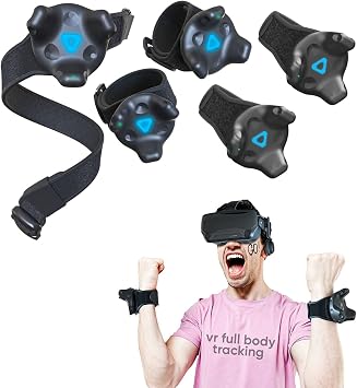 Skywin VR Tracker Belt and Tracker Strap 1 Belt and 4 Hand/Foot Straps for HTC Vive System Tracker Pucks - Adjustable Straps for Hand and Foot for Full-Body Tracking in Virtual Reality