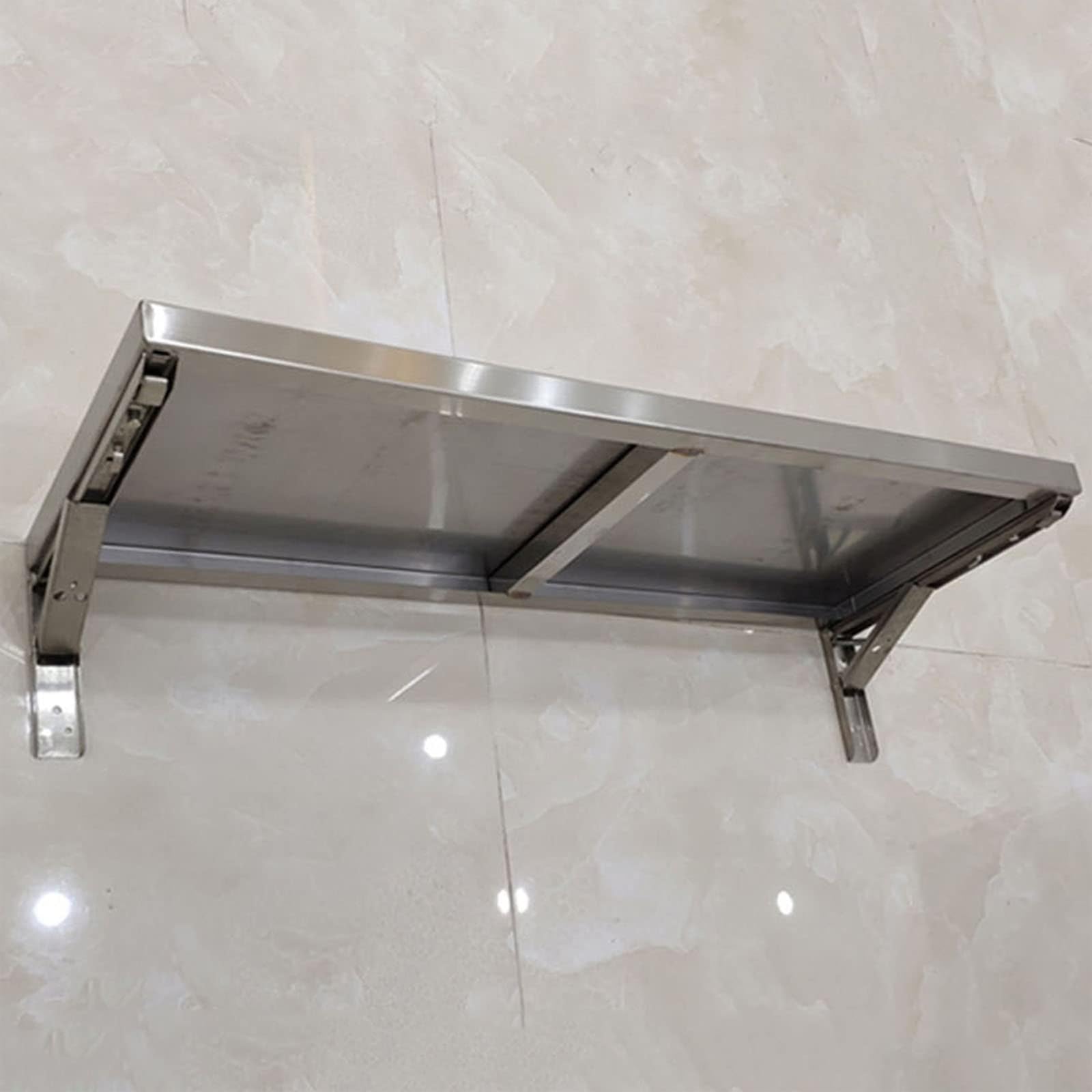 Scrivania galleggiante da parete con staffe in metallo, per casa, ufficio, studio, lavanderia, banco da lavoro pieghevole per garage o cantina, 60 x 40 cm
