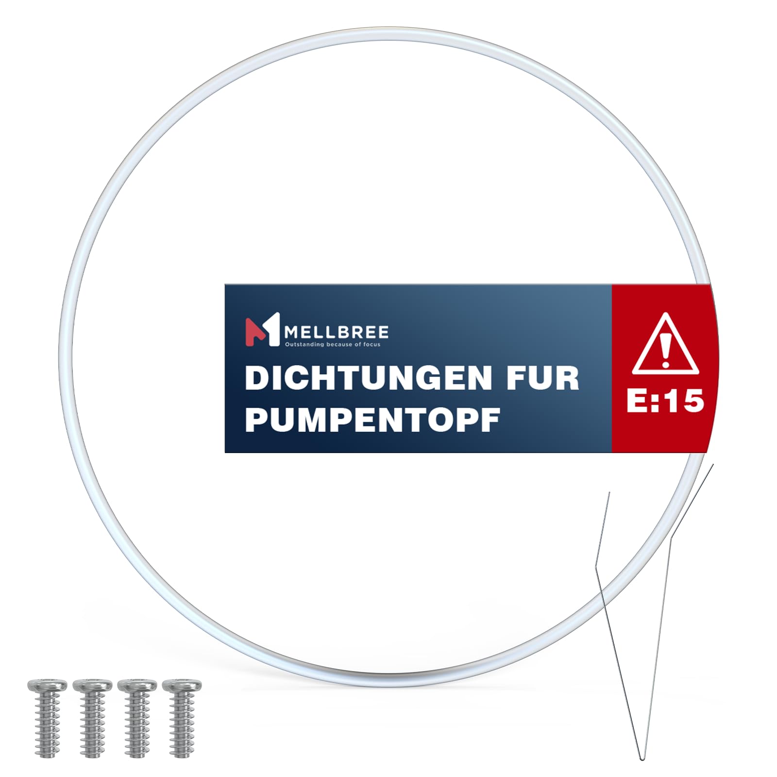 Reparatursatz Pumpentopf Dichtung 12005744 für Fehler E15 Ø182mm | Mellbree Geschirrspüler Ersatzteile für Siemens/Neff/Bosch 12005317,12026667 Spülmaschinen（1 Set ）