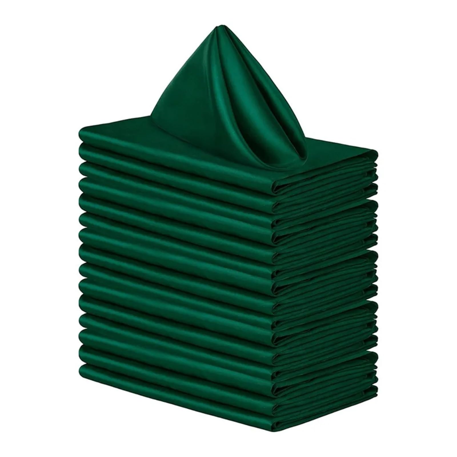 Satin Dinner Napkins 10pcs 30x30cm Satin Napkin Soft Washable Dinner Napkins Reusable Table Event(Green)