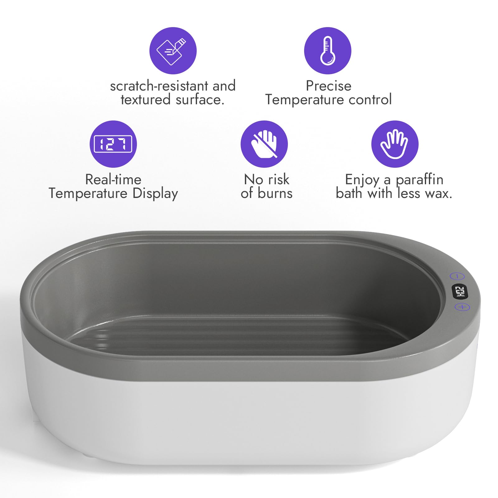 Máquina de cera de parafina pequeña para manos, máquina de cera de mano de parafina de 2000 ml, tamaño pequeño con 4 paquetes de pantalla digital de cera de parafina para baños de parafina | Tamaño pequeño con 4 paquetes de cera de parafina, pantalla digi